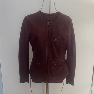 Yigal Azrouel Deep Red Leather Jacket